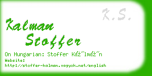 kalman stoffer business card